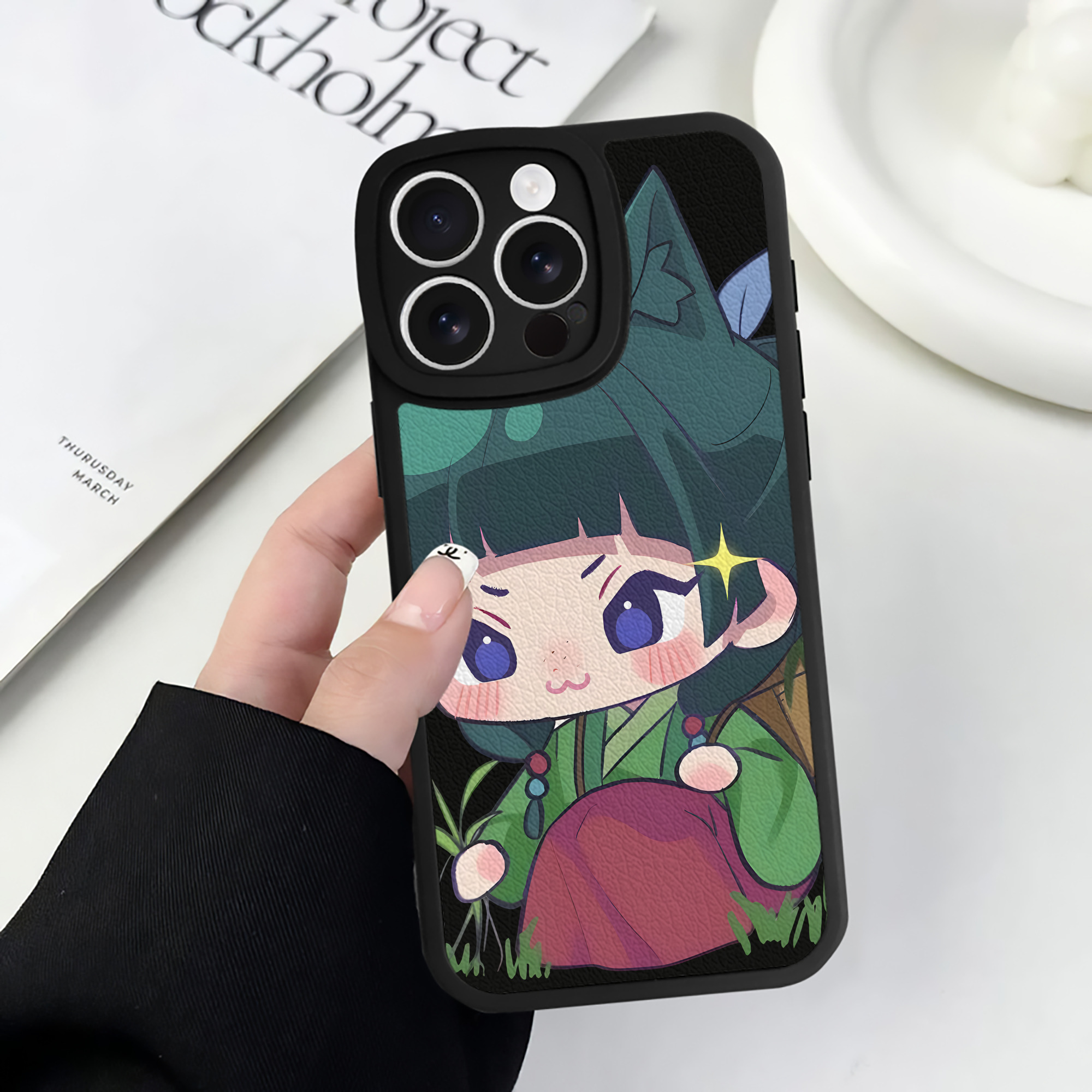 （画像用） 薬屋のひとりごと The Apothecary Diaries 【iPhone 16シリーズ対応】シリコンスマホケース（レザー調） 材質：シリコン